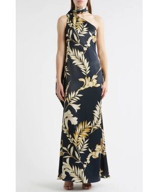 NWT Vince Camuto Sz 4 Draped Satin Maxi Gown Ret $248!